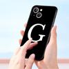 Initial Letter A Z Phone Case For iPhone 17 16 15 Pro Max 11 12 13 14 7 8 Plus SE 2020 X XR XS Cover Soft Black