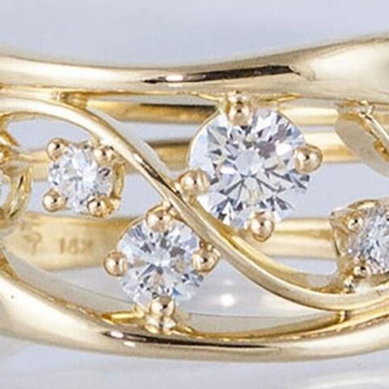 Dámský prsten na prst Dutý Nečernající Liniový Vlnitý Geometrický Prsten s kubickou zirkonií