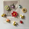 10pcs Colorful Flower Fridge Magnets Oval Shape Tulip Refrigerator Magnet Sunflower Decoration Insect Refrigerator Sticker