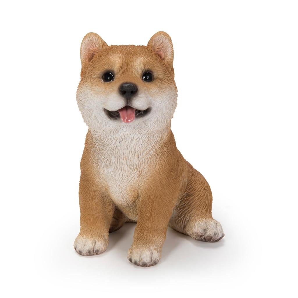 Ubia Sitting Shiba Inu x x Doll Figurine Ornament Animal Garden Decoration Dog H21415 Left-Facing (9 6.8 9.5 cm)