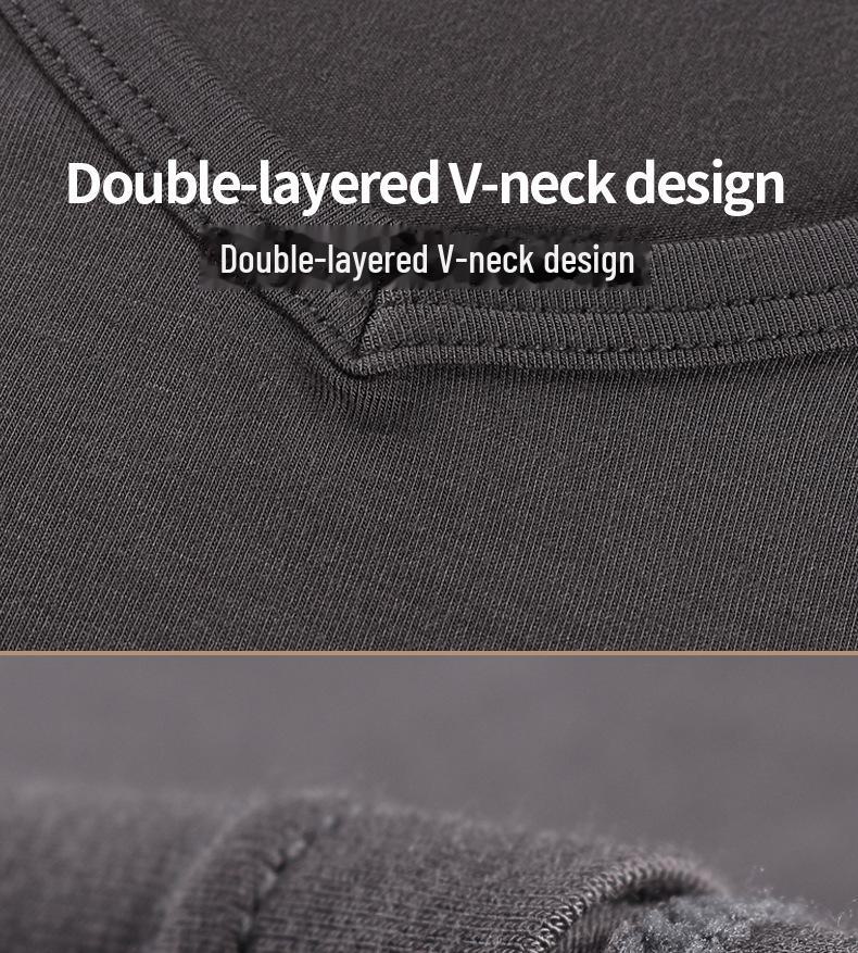 Herren Slim Fit Langarm Thermische V-Ausschnitt und Rundhals Tops