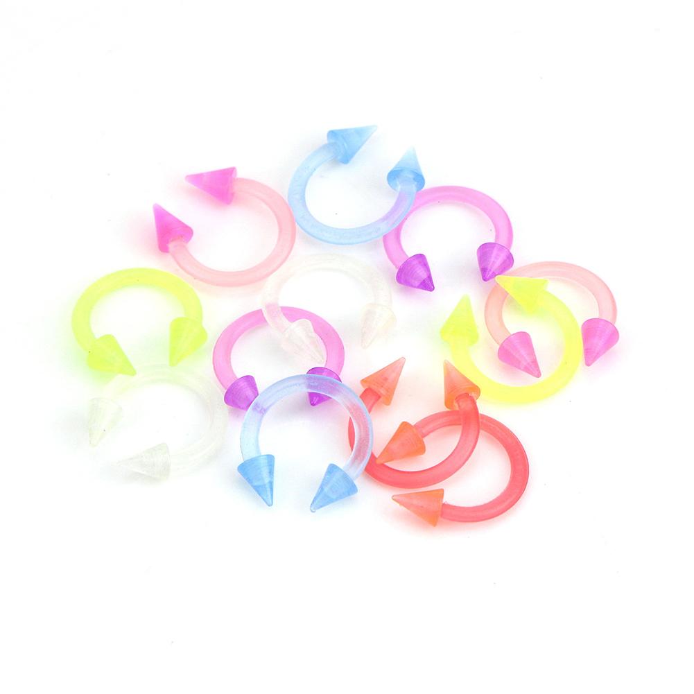 Unisex Silicone Pointed Nose Rings U Shape Nose Rings Studs Luminous Jewelry