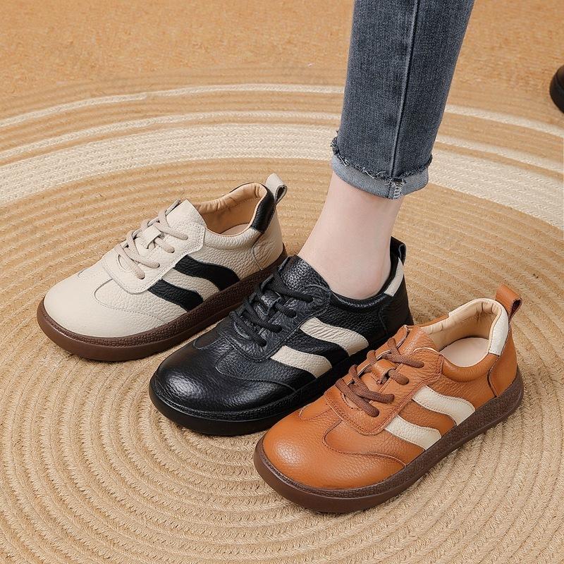 Fashion 2025 Spring New Women's Retro Casual Flat Single Shoes Versatile Comfortable Shallow Mouth Shoes Fashion Trend Non Slip Sneakers