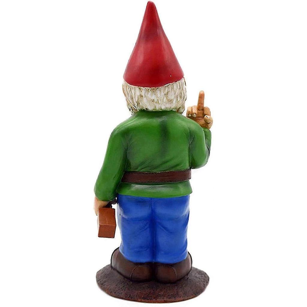 Garden Gnome,3d Dwarves,polyresin Outdoor Middle Finger Gnome Statue