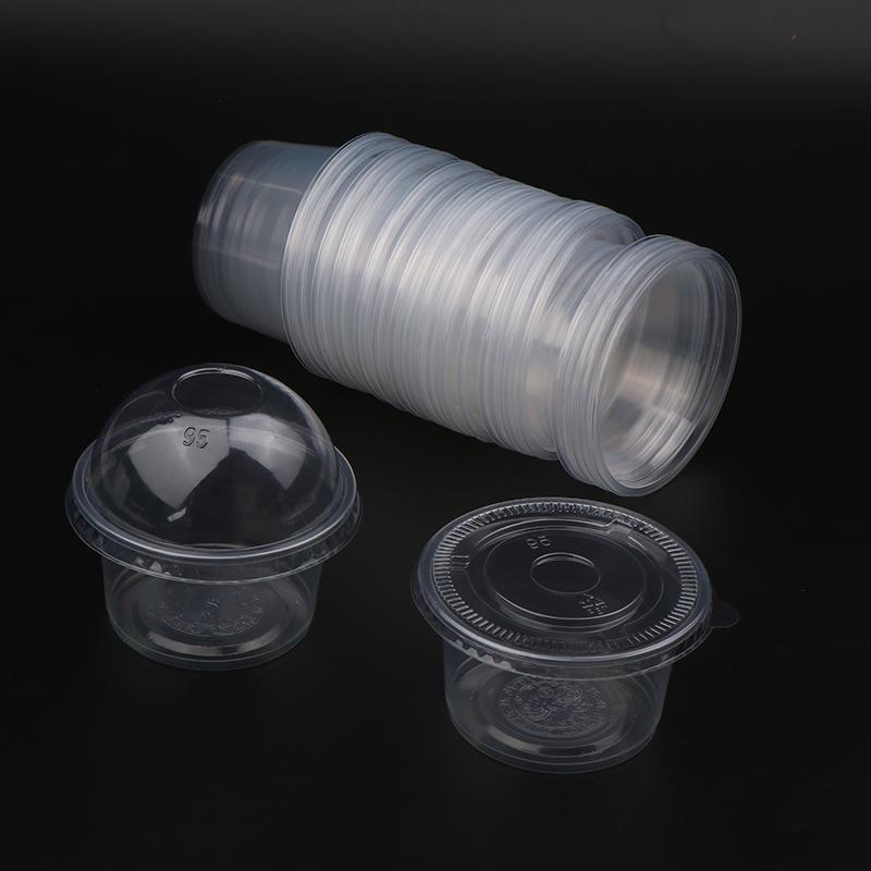 50Pcs 250Ml Disposable Salad Cup Transparent Plastic Dessert Cups Bowls Container With Dome/Flat Lids Ice Cream Dessert Cups
