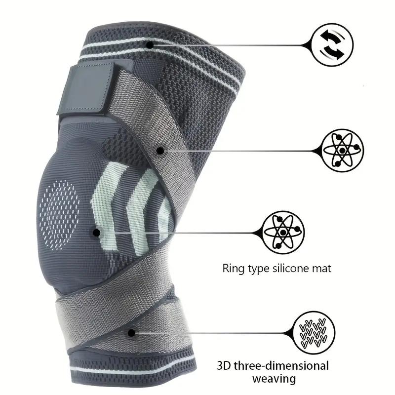 Unisex Double Strap Sports Knee Brace Breathable With Silicone Pads And Spring Support Strips For Cycling