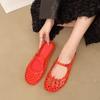 Women Jelly Flat Slippers Summer  Mesh Breathable Sandals Hollow Designer Shoe Casual Beach Walking Baotou Slide Footwear