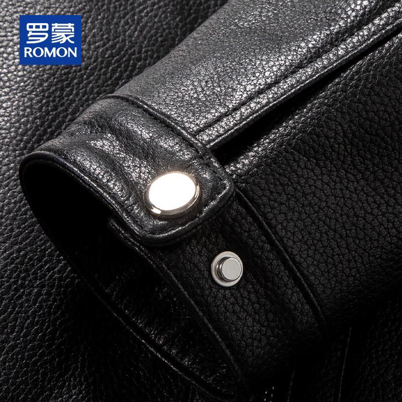 ROMON Men's Genuine Sheepskin Leather Jacket