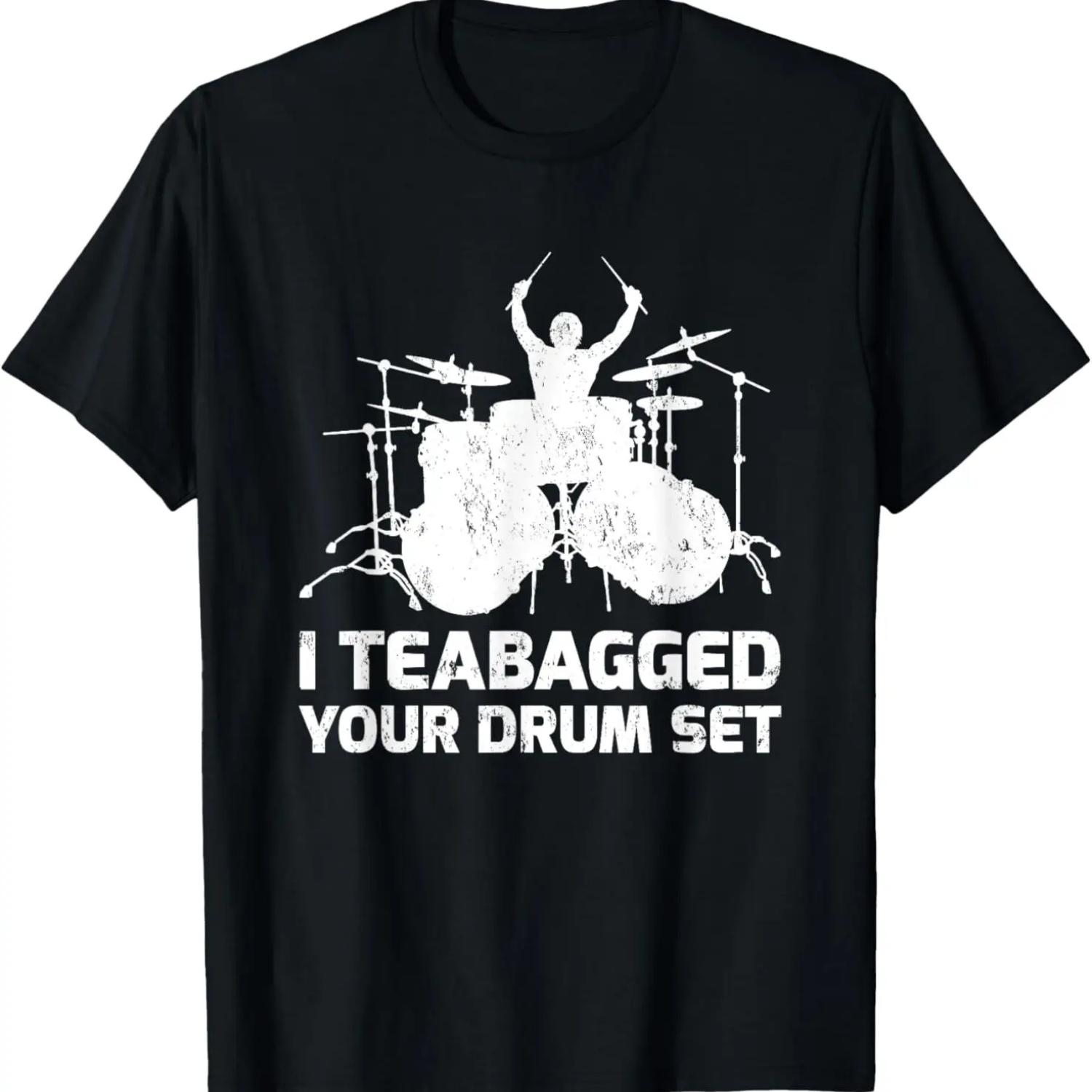 

Смешной подарок барабанщику Я заварил чайный пакетик на твоей барабанной установке Футболка XXXXXL чёрный