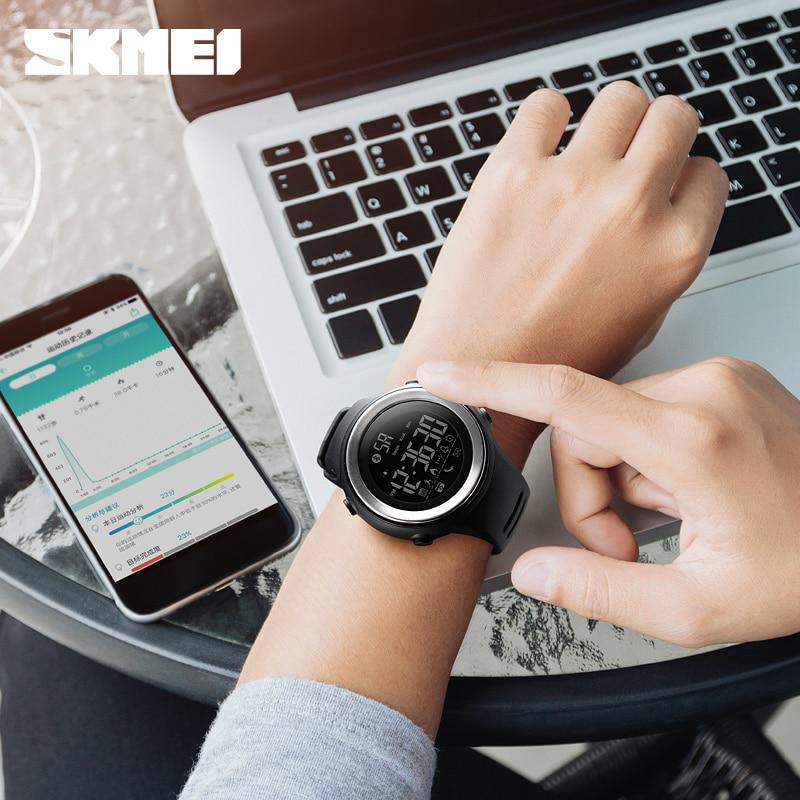 SKMEI Bluetooth Smart Watch Men Pedometer Stopwatch Waterproof Mens Sports Watches LED Digital Watch