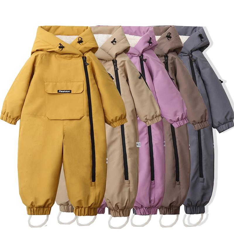 Winter Baby Clothes Warm Fur Boys Snowsuit Baby Ski Rompers Kids Girls Jumpsuits