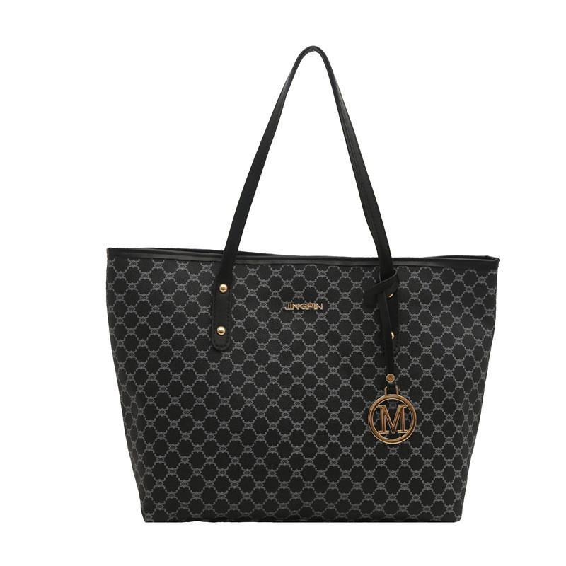 

Сумка с клетчатым узором, большой вместимости, на одно плечо, подмышечная сумка, модная чёрный