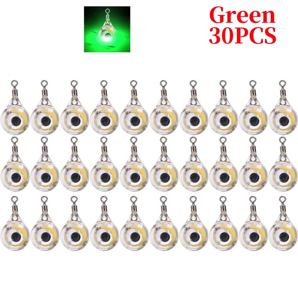 LED Attracting Fish Light Mini Deep Drop Underwater Eye Shape Fishing Squid Fishing Bait Luminous Lure for Attracting Fish