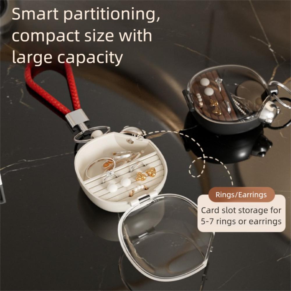 Mini Portable Travel Organizer Transparent Storage Case Keychain Jewelry Storage Box Women