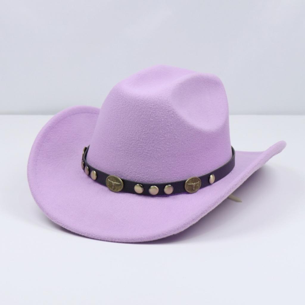 Ethnic-style fedora, western cowboy hat, Tibetan-style performance hat, woolen mid-brimmed European and American retro woolen hat