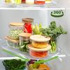 Rotating Refrigerator Organizer Rectangular Turntable Rotating Drink Organizer Tray for Kitchen Countertop Cabinet Pantry Fridge Storage