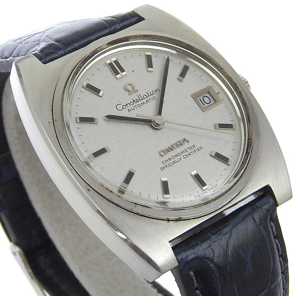 Omega Constellation Watches Chronometer Cal.1001 SilverDial Stainless Steel/Embossed Leather Mechanical Automatic Mens Used
