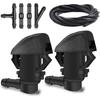 Windshield Washer Nozzles Kit, Front Windshield Spray Nozzles Wiper Spray Washer Jet and Fluid Hose with Connectors for Pilot 2009-2012 2014 2015,