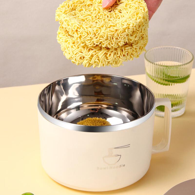 304 Stainless Steel Instant Noodle & Rice Bowl with Lid - Set of 2
