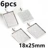 3-10pcs 18x25mm 19x38mm 25x50mm Inner Size Rectangle Pendant Cabochons Blank Base Setting Tray DIY Jewelry Making Accessories
