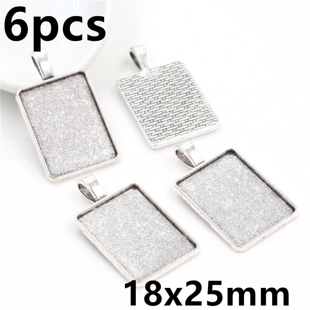 3-10pcs 18x25mm 19x38mm 25x50mm Inner Size Rectangle Pendant Cabochons Blank Base Setting Tray DIY Jewelry Making Accessories