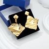 18K Gold Stainless Steel Geometric Earrings: Fashionable, Versatile, Luxury Studs for Women