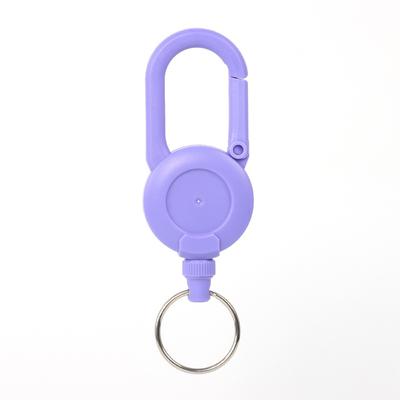 Macaron Color Retractable Keychain Outdoor Anti-Theft Easy-To-Pull Buckle Wire Rope Reel Elastic Key Ring Retractable Tool