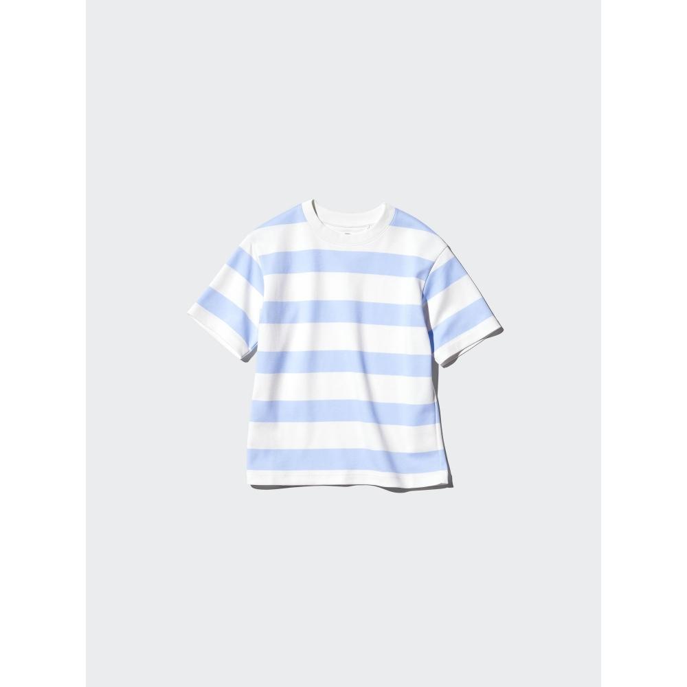 Uniqlo Camiseta de Gola Redonda Listrada de Algodão Japan Air Rhythm