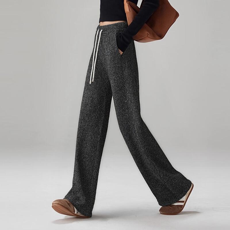 Women's Wool Blend Straight-Leg Casual Trousers