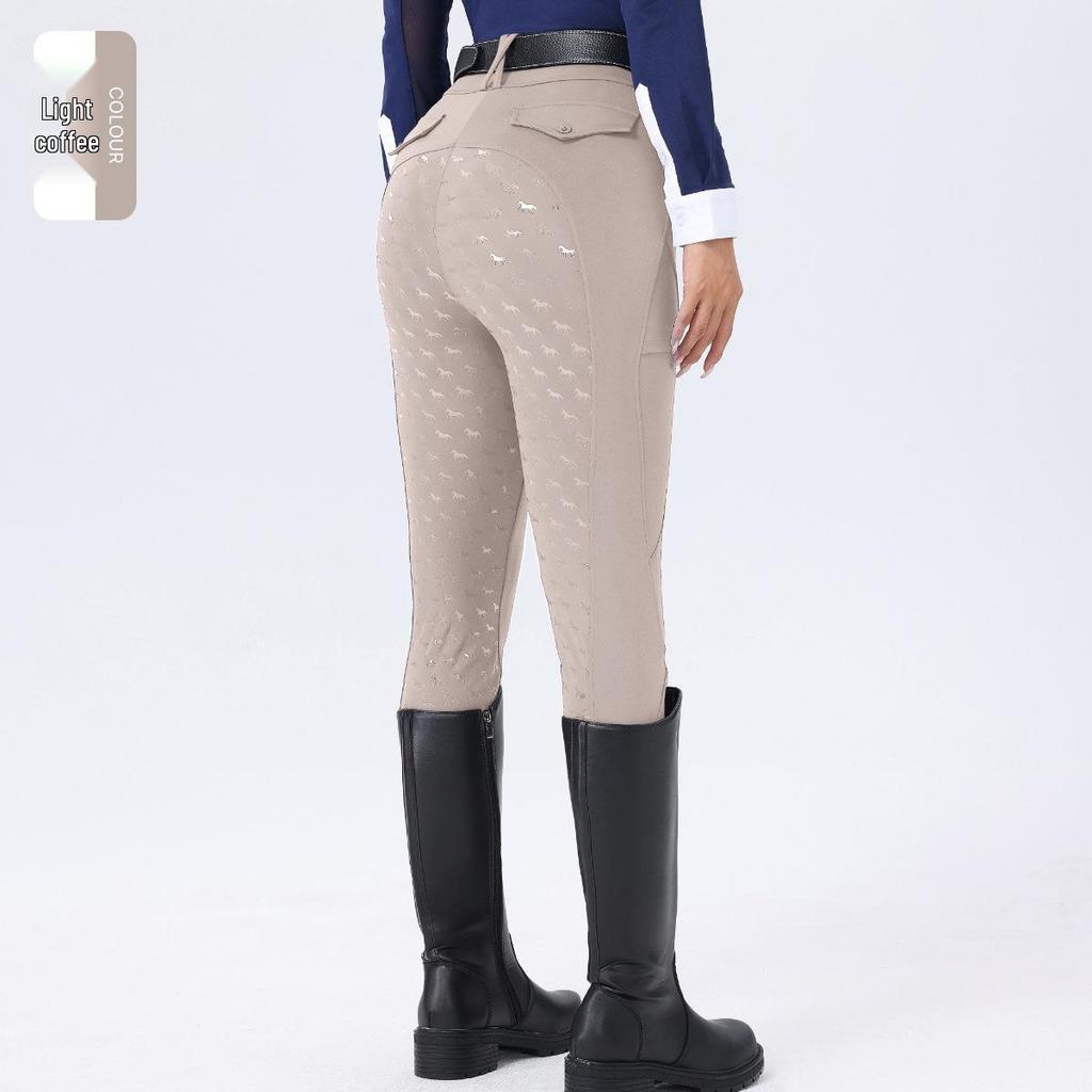 Pantaloni da equitazione da donna con grip in silicone su tutta la seduta: Pantaloni da equitazione traspiranti, ad asciugatura rapida, che assorbono l'umidità, ad alta elasticità