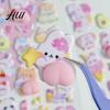 Sticker Basteln für Anfänger Niedlich 3D Puffy Kawaii Blasen Schaumstoff Sticker Puff Squishy Abnehmbar Bär Hase Handyhülle Notizbuch Scrapbooks DIY