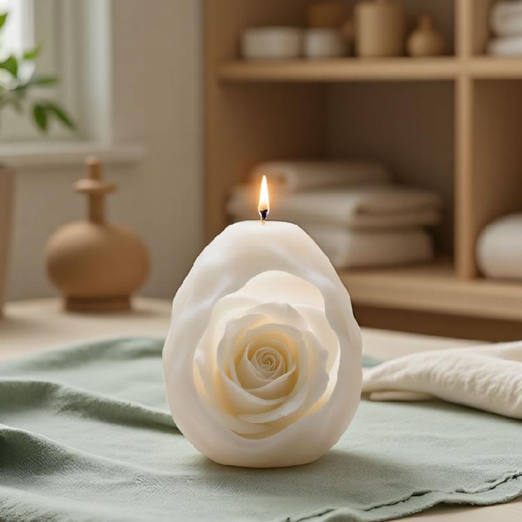 Silikonformen in Rosenblütenform für Epoxidharz, handgefertigte Kerzen, Heimdekoration, leicht zu entformen, Silikonseifenform