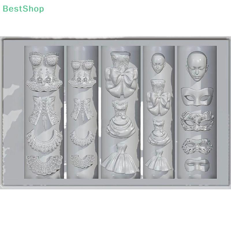 3D Silicone Relief Mask Princess Dress Nail Art Mold DIY Nail Art Decor Transparent Manicure Template