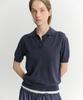 Ia Collar Knit Top (Navy)