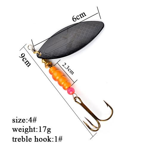 FTK 1PCS Fishing Spinner Different Color Bass Lure Bait 7G 12G 18G 30G Length 6CM 8CM 9CM 10CM