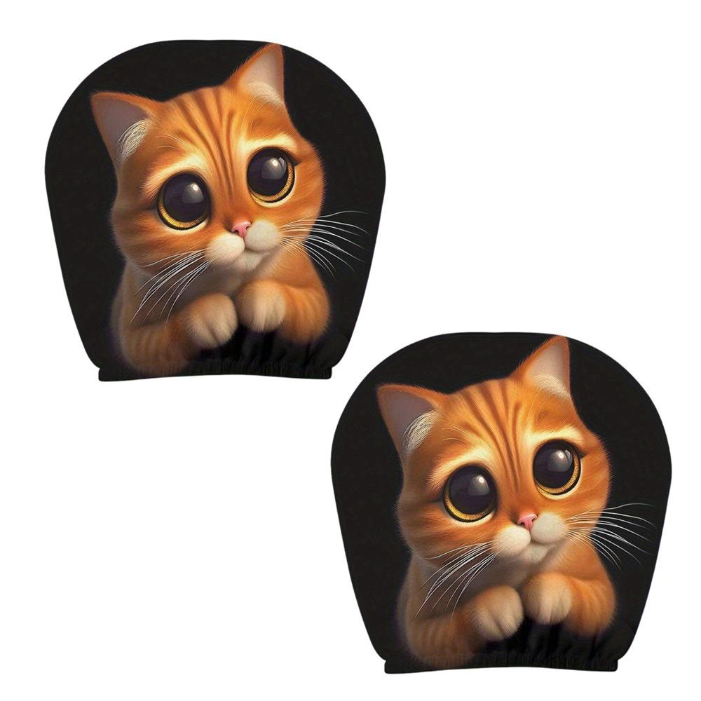 2Pcs Universal Car Seat Cover Santa Claus Breathable Car Headrest Cover Dust-proof Elastic Car Seat Headrest