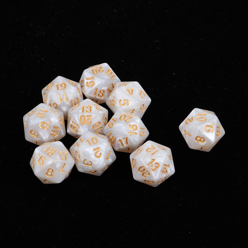 RPG Dice Acrylic D20 Polyhedral Game Board Dice Set for Tabletop Role Playing Board Games