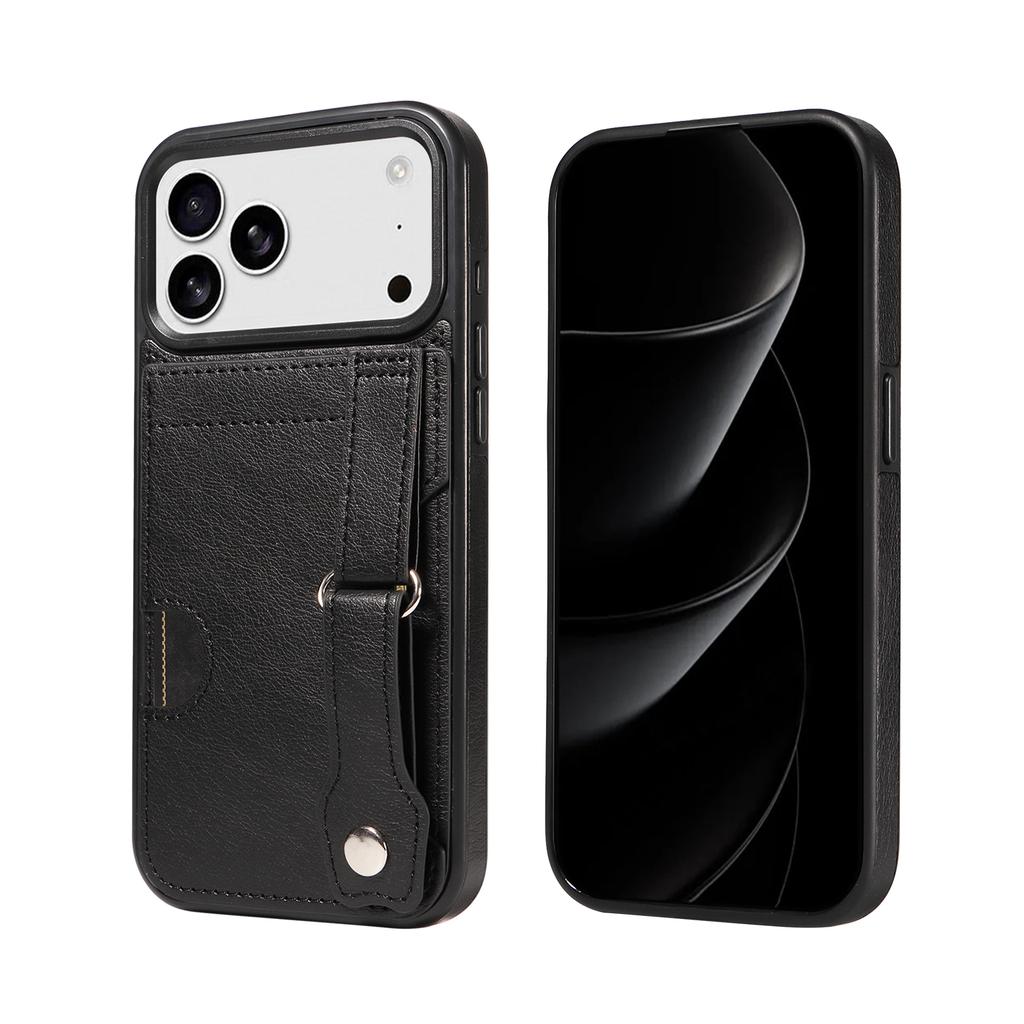 Cards Solt WristBand Wallet Leather Case For iPhone 17 Pro Max 16 Plus 15 14 13 12 11 Shockproof Slim Snap Bracelet Bag Cover