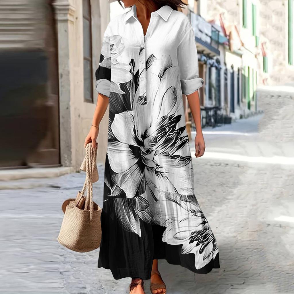 Women's Casual Loose Fashionable Floral Print Dress