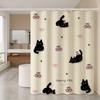 Bathroom Shower Curtain Bathroom Curtain Cat Curtains for Bedrooms Folding Partition Accessories Waterproof Fabric Things the