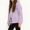 Women's Fashion Casual Fleece Zip-Up Hoodie, Warm Jacket With Pockets