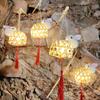 Mid-Autumn Festival Bamboo Weaving Rabbit Lantern DIY Kit, Portable Luminous Flower Lantern, Charming Ancient Chaozhou Style Decoration