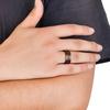 Titanium Steel Wooden Grain Ring With Resin Coating For Men And Women Fashion Jewelry