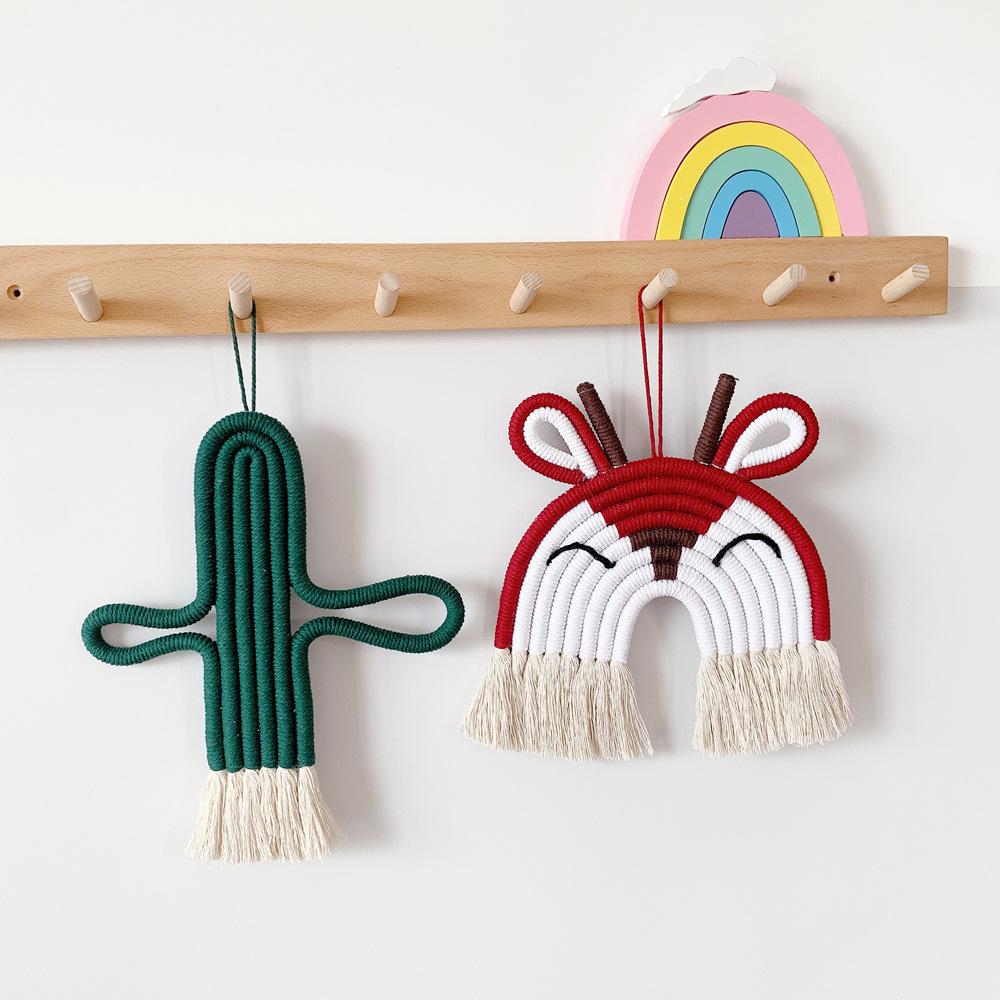 Decoração para casa Decoração de quarto infantil Pingente Tecido Arco-íris Veado Leão Decoração de parede suspensa