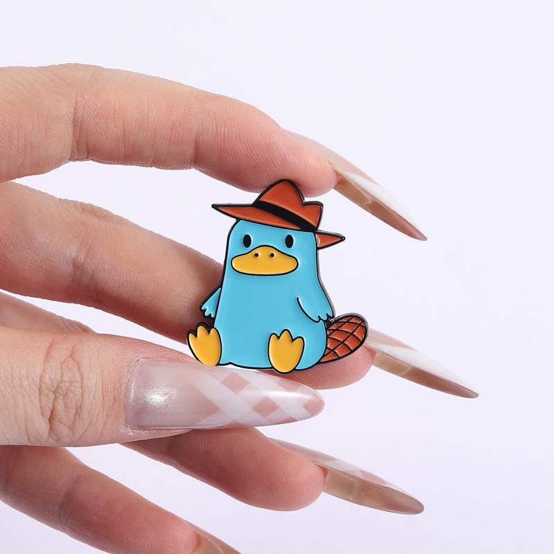 Perry the Platypus Enamel Pin Cartoon Anime Characters Green Pet Brooch Lapel Backpack Badge Fashion Jewelry Gift for Friends