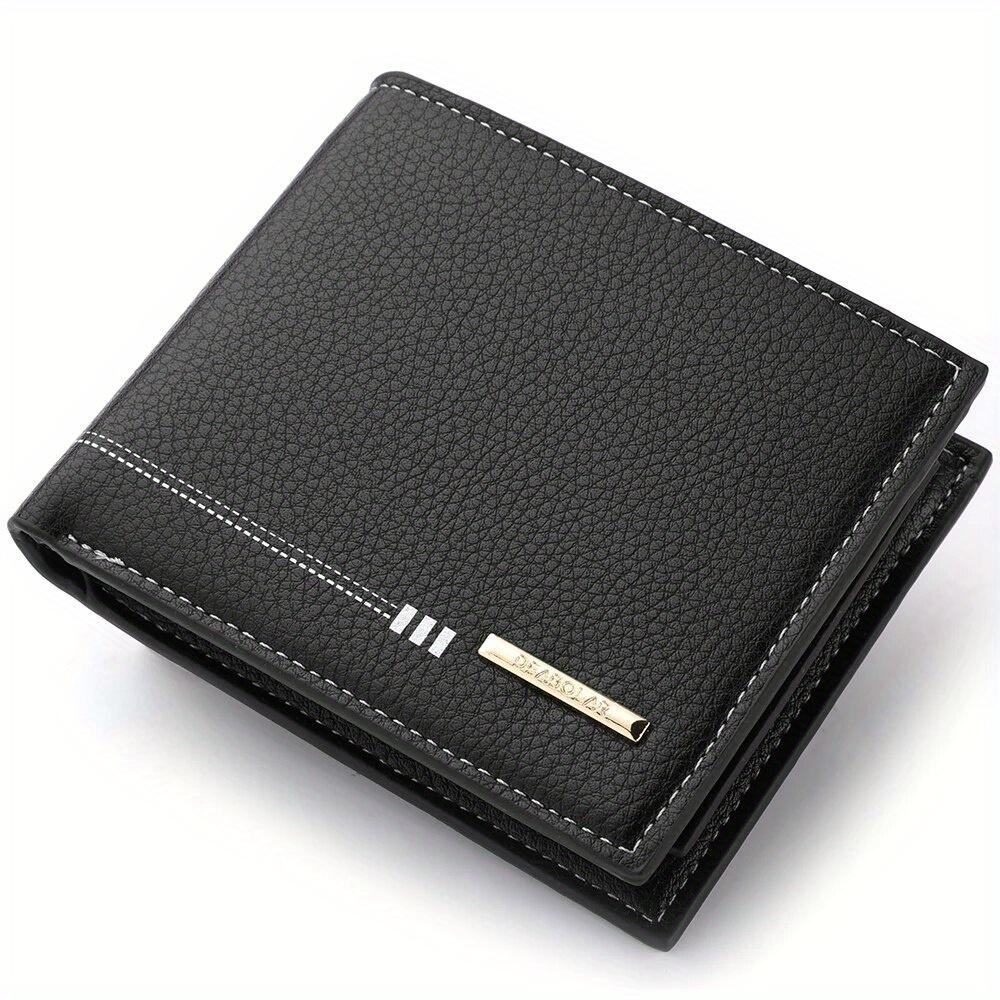 Men's Wallet Credit Card Holder Zipper Coin Purse High-Quality Lychee Pattern Business Short Wallet For Men