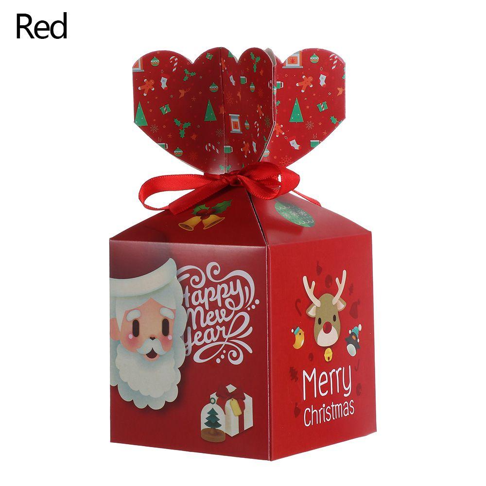 

Party Decoration Xmas Gift Packing Paper Boxes Cookie Package Christmas Candy Bags Xmas Gift Boxes червоний