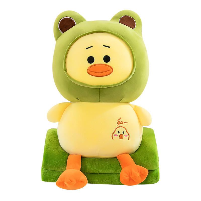 Adorable Transforming Duck Plush Toy Air Conditioning Blanket Pillow Soft Gift For Girls