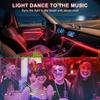 Interior Car LED Lights Wireless APP Control 5 In 1 RGB Ambient Lighting Kit With 236" Fiber Optic, 16 Million Colors Music Sync Waterproof LED Strip