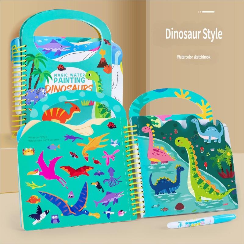 Early Education Magic Water Painting Book Repeated Draw Water Pen Animal Cognitive Educational Toys Kids Early Learning Book